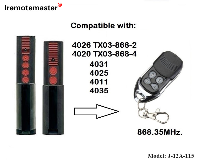 Za 4020 4026 TX03-868-4 daljinski upravljač 868mhz TX03-8-4 Rolling Code