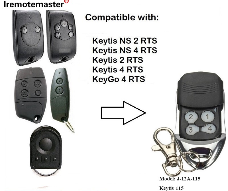 Za Keytis NS 2 RTS Keytis NS 4 RTS daljinski upravljač za garažna vrata 433.42MHz