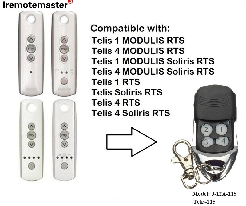 Za Telis 1 RTS Telis Soliris RTS 4 RTS Daljinski upravljač za garažna vrata 433.42MHz